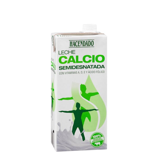 Leche semidesnatada calcio Hacendado