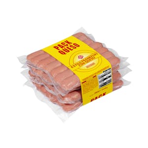 Frankfurt style chicken and pork smoked sausages with cheese Hacendado