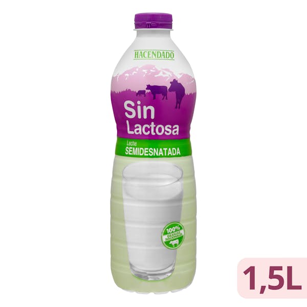 Imagen de Leche semidesnatada sin lactosa Hacendado