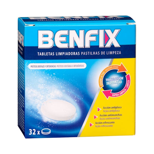 Imagen de Tabletas limpiadoras prótesis dentales Benfix y ortodoncias