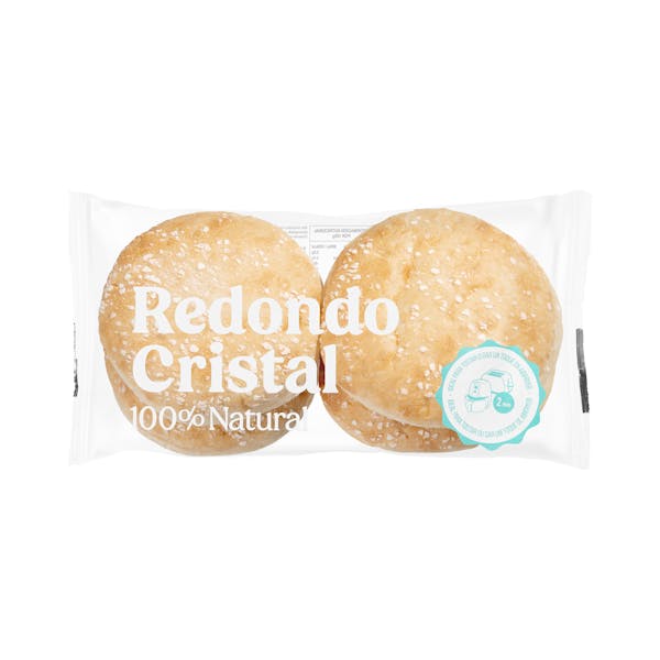 4 Panes de cristal redondos cortados 100 % natural