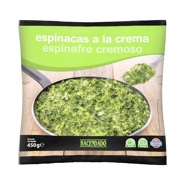 Espinacas a la crema Hacendado ultracongeladas