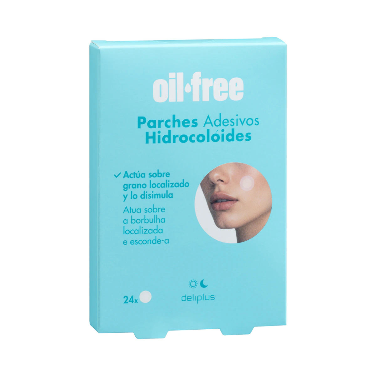 Parches faciales Hidrocoloides Deliplus Oil Free – Mercadona – صورة إعلانية للمنتج