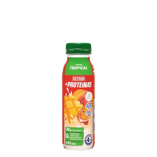 Bebida láctea desnatada sabor tropical +Proteínas Hacendado 0% m.g 20 g proteínas