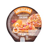 Pizza americana rellena de cheddar Hacendado ultracongelada