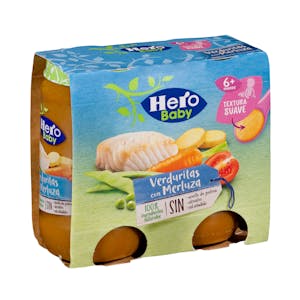 Papilla verduritas con merluza Hero baby +6 meses