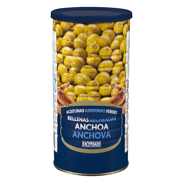Aceitunas rellenas de anchoa - Hacendado - 1050 g