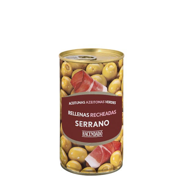 Aceitunas verdes rellenas de jamón serrano Hacendado