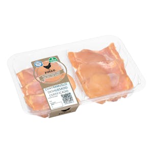 Boneless and skinless certified chicken legs fed 50% corn