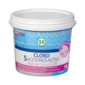 Cloro 5 acciones disolución lenta tabletas para piscina