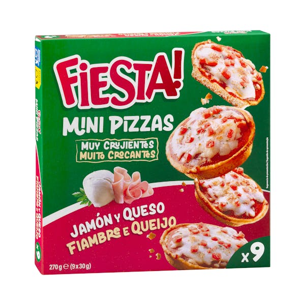 Mini pizzas jamón y queso Fiesta ultracongeladas