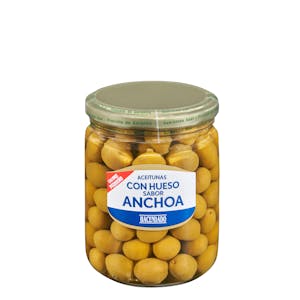 Aceitunas manzanilla sabor anchoa Hacendado con hueso