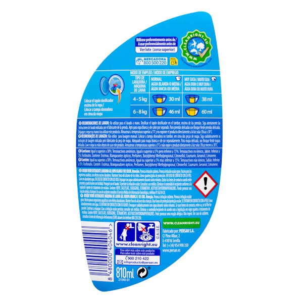 Detergente ropa Blanca y de Color Bosque Verde en gel concentrado