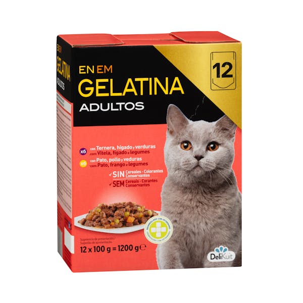 Imagen de Bocaditos en gelatina gato adulto Delikuit