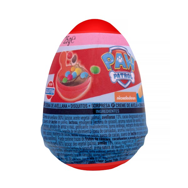 Huevo sorpresa disquitos con crema de avellana