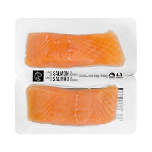 Lomos de salmón sin piel y sin espinas Hacendado congelado