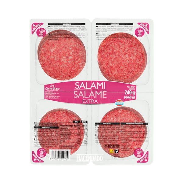 Imagen de Salami extra Hacendado lonchas