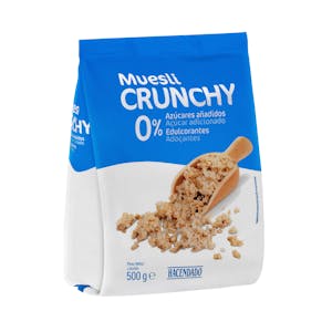 Muesli Crunchy Hacendado 0% azúcares añadidos y 0% edulcorantes