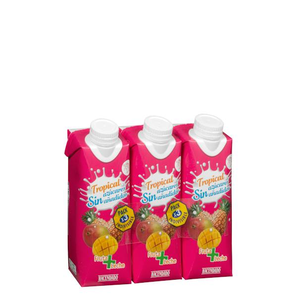 Imagen de Fruta + leche tropical Hacendado sin azúcares añadidos