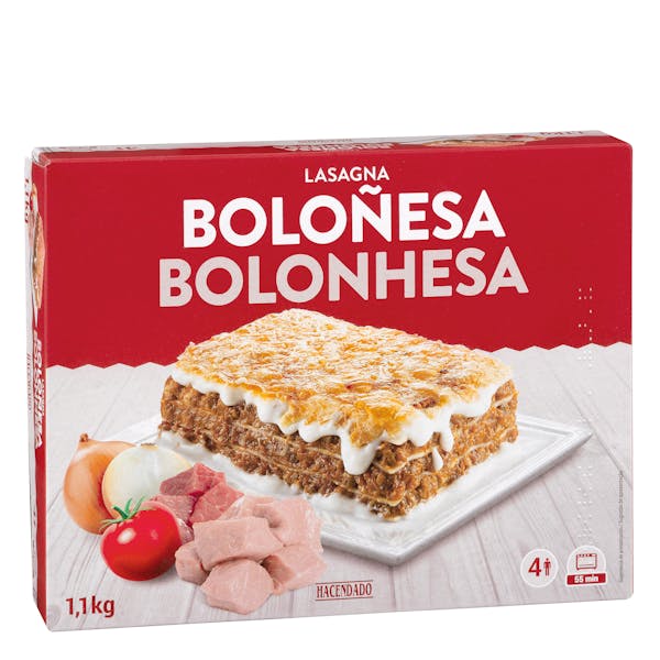 Imagen de Lasaña boloñesa familiar Hacendado ultracongelada