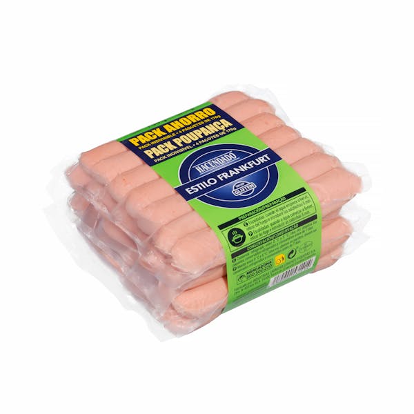 Imagen de Salchichas cocidas estilo Frankfurt Hacendado de pollo y cerdo sabor ahumado