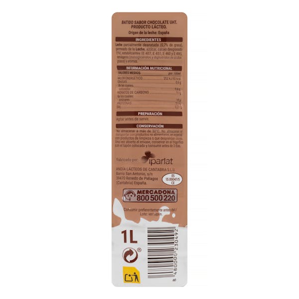 Batido de chocolate Hacendado