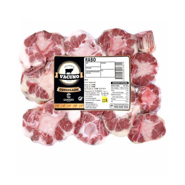 Rabo de vacuno añojo congelado