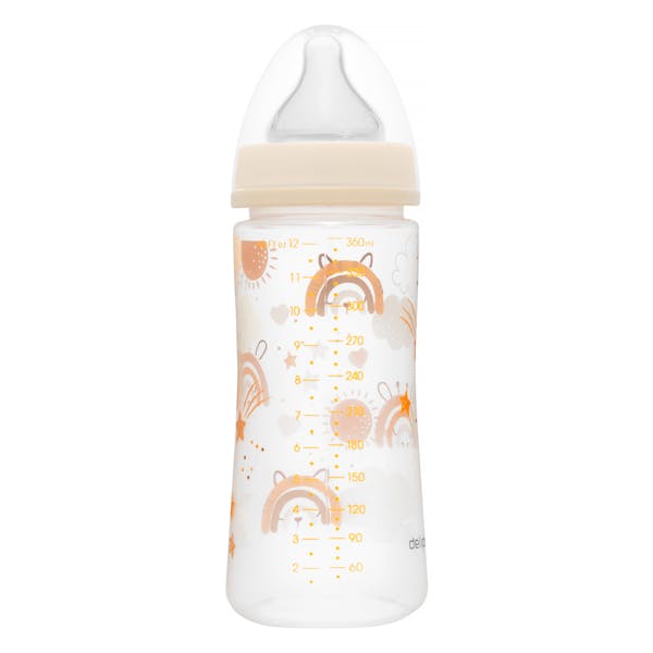 Biberón 360 ml tetina silicona tres posiciones Deliplus +1 mes