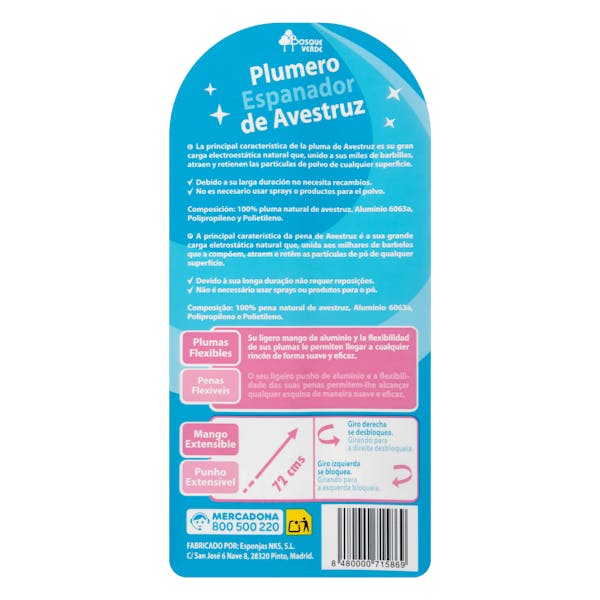 Plumero de avestruz extensible Bosque Verde