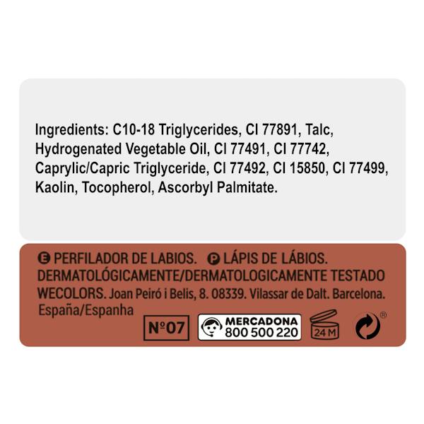 Etiqueta / ingredientes