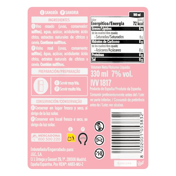 Sangría Rosé Casón Histórico