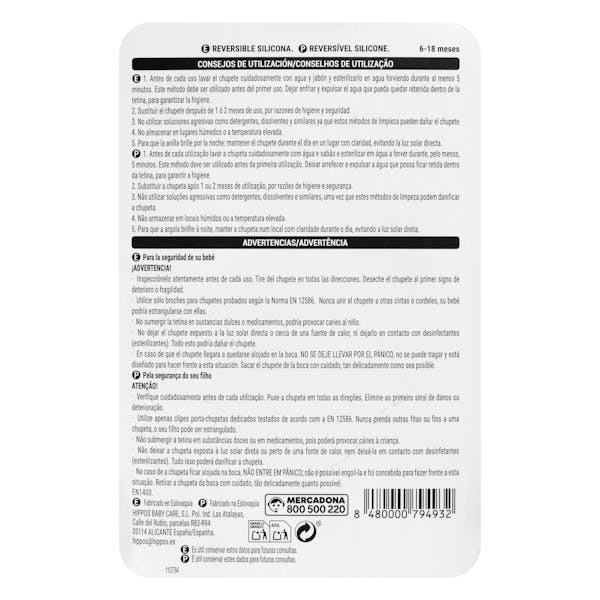 Chupete silicona reversible Deliplus +6 a 18 meses luminiscente