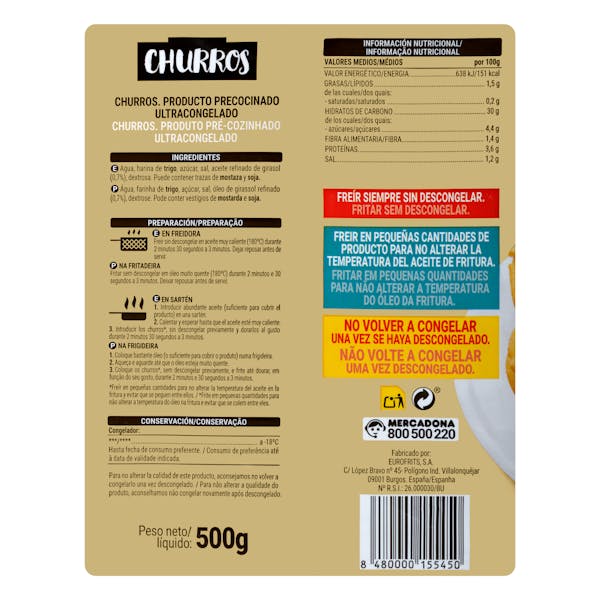 Churros Hacendado ultracongelados