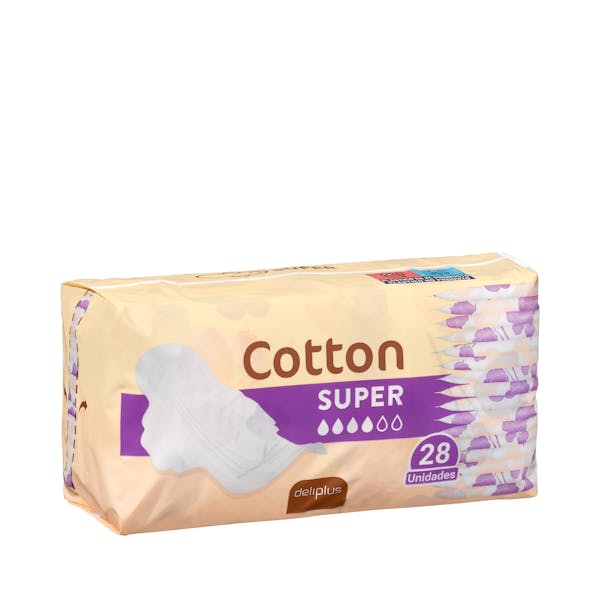 Compresa con alas super Deliplus Cotton