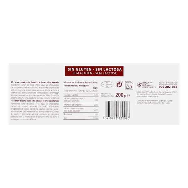 Jamón cocido braseado Noel lonchas