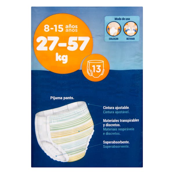 Pañal junior braguita noche infantil de 27-57 kg Deliplus