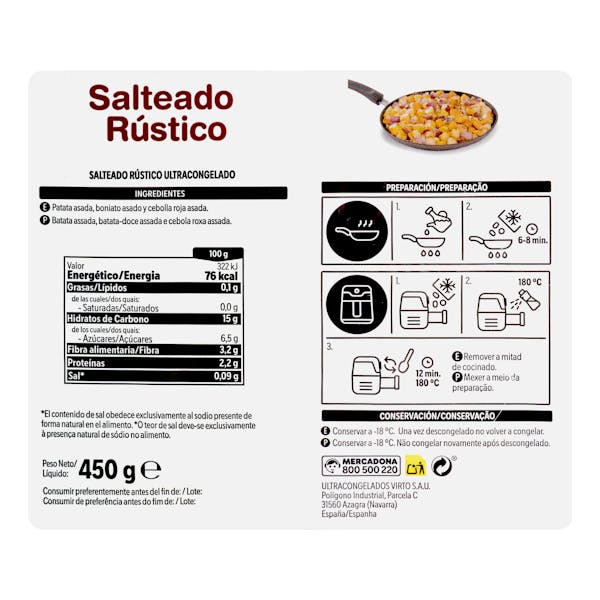 Salteado rústico Hacendado ultracongelado