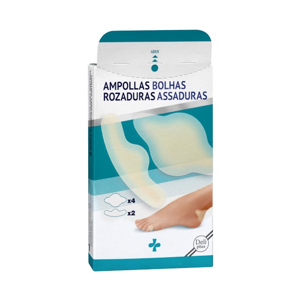 Imagen de Apósitos hidrocoloides adhesivos para ampollas y rozaduras Deliplus surtidos