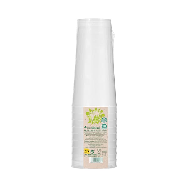 Vasos medianos de plástico Bosque Verde reutilizables