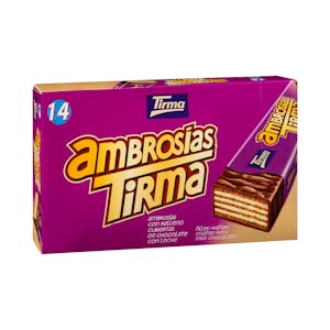 Ambrosías con relleno Tirma bañadas de chocolate con leche