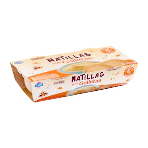 Natillas infantiles con galletas Hacendado +6 meses