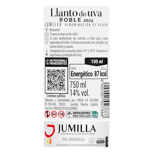 Etiqueta / ingredientes