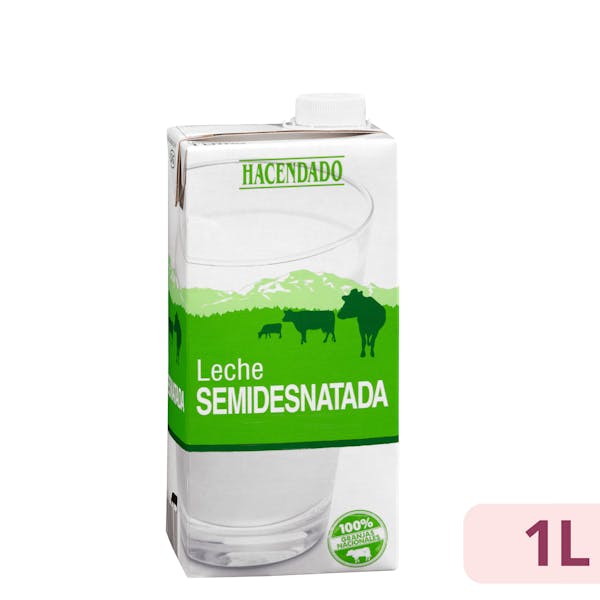 Leche semidesnatada Hacendado