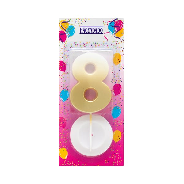 Imagen de Vela de cumpleaños 8 Hacendado