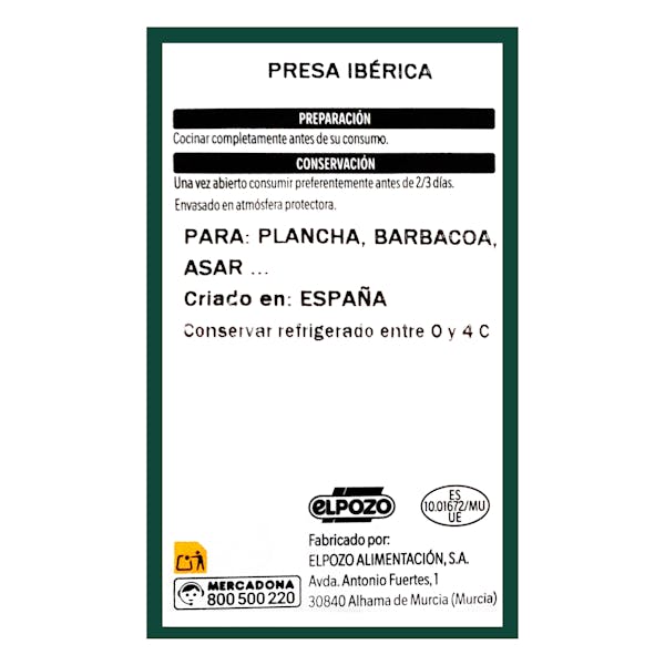 Presa de cerdo ibérico