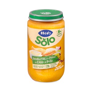 Papilla zanahorias con arroz en caldito de pollo Hero Solo +6 meses