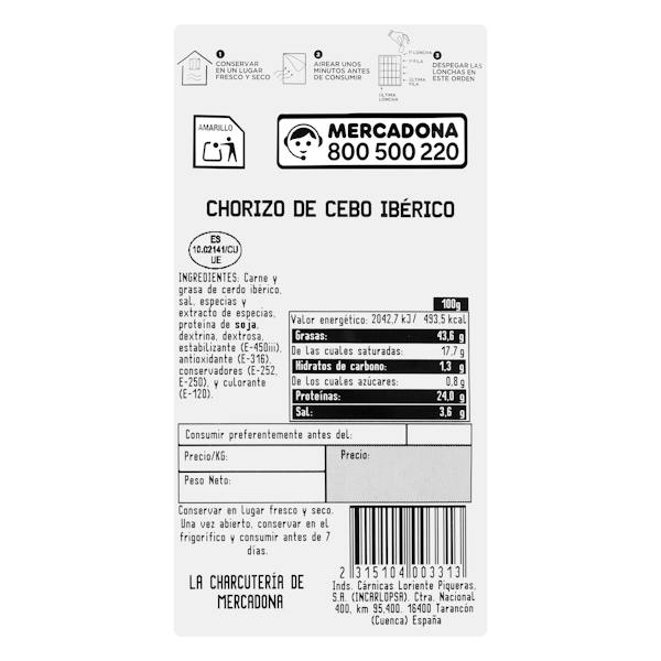 Etiqueta / ingredientes