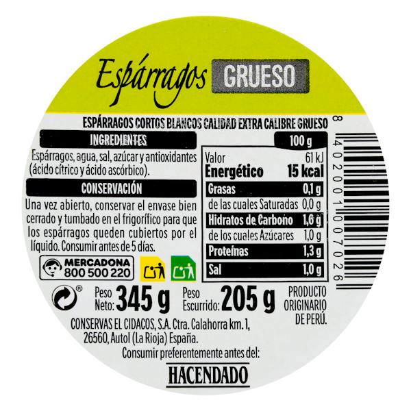 Etiqueta / ingredientes