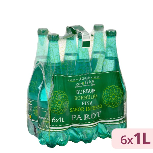 Agua mineral con gas grande Parot