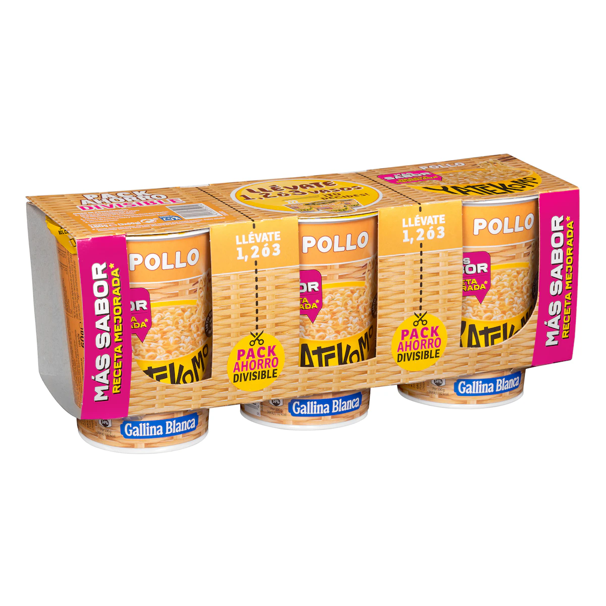 Fideos orientales Yatekomo sabor pollo Gallina Blanca – Mercadona – صورة إعلانية للمنتج